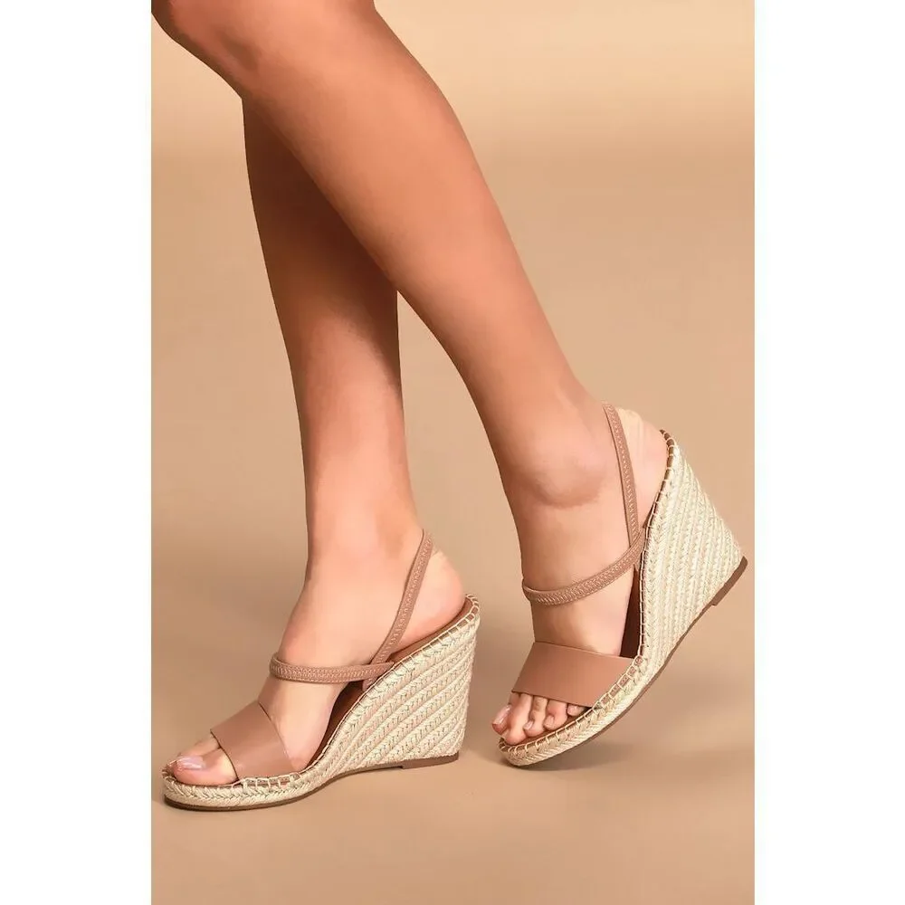 ✨Steve Madden Mckenzie Tan Espadrille Sz 9 Wedges✨